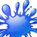 Vivid blue paint splash on white background, showcasing creativity in plumbing by Bud's Plumbing & Repair Service.